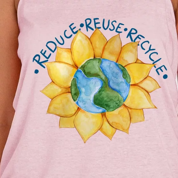 Reduce Reuse Recycle Earth Day Gift Women's Knotted Racerback Tank