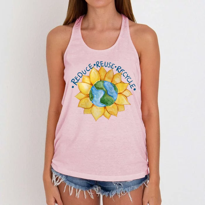 Reduce Reuse Recycle Earth Day Gift Women's Knotted Racerback Tank