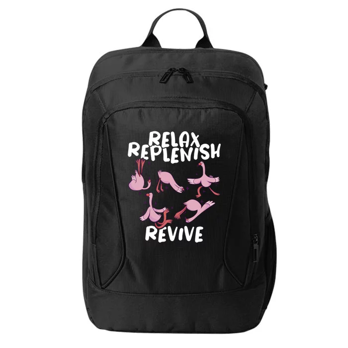 Relax Replenish Revive Yoga Instructor Meditation Yoga Great Gift City Backpack