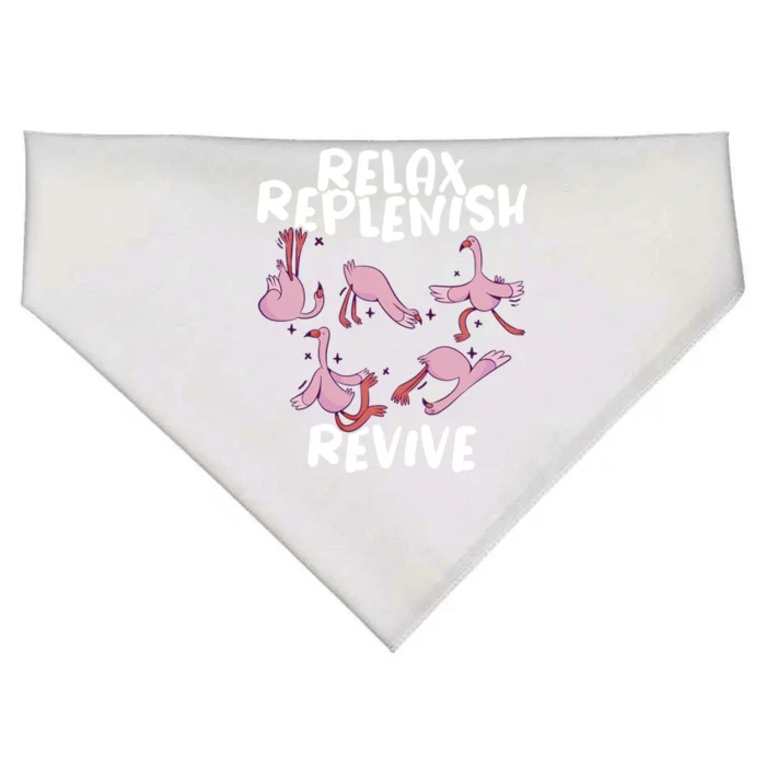 Relax Replenish Revive Yoga Instructor Meditation Yoga Great Gift USA-Made Doggie Bandana