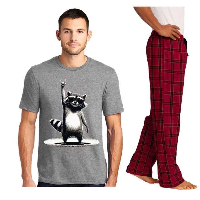 Retro Raccoon Rock Music Pajama Set