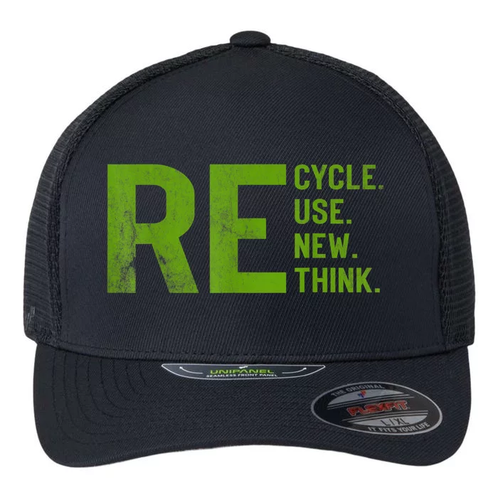 Recycle Reuse Renew Rethink Earth Day 22 April Crisis Environmental Activism Flexfit Unipanel Trucker Cap