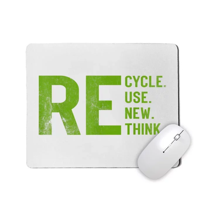 Recycle Reuse Renew Rethink Earth Day 22 April Crisis Environmental Activism Mousepad