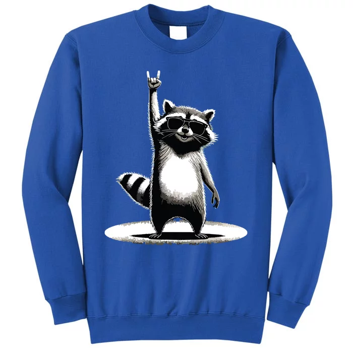 Retro Raccoon Rock Music Gift Funny Raccoon Sweatshirt