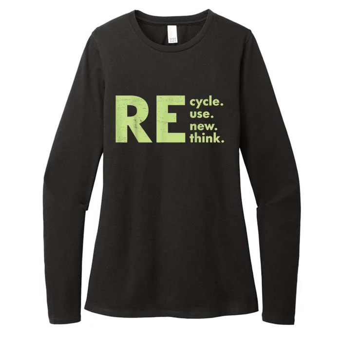 Recycle Reuse Renew Rethink Crisis Environmental Activism Womens CVC Long Sleeve Shirt