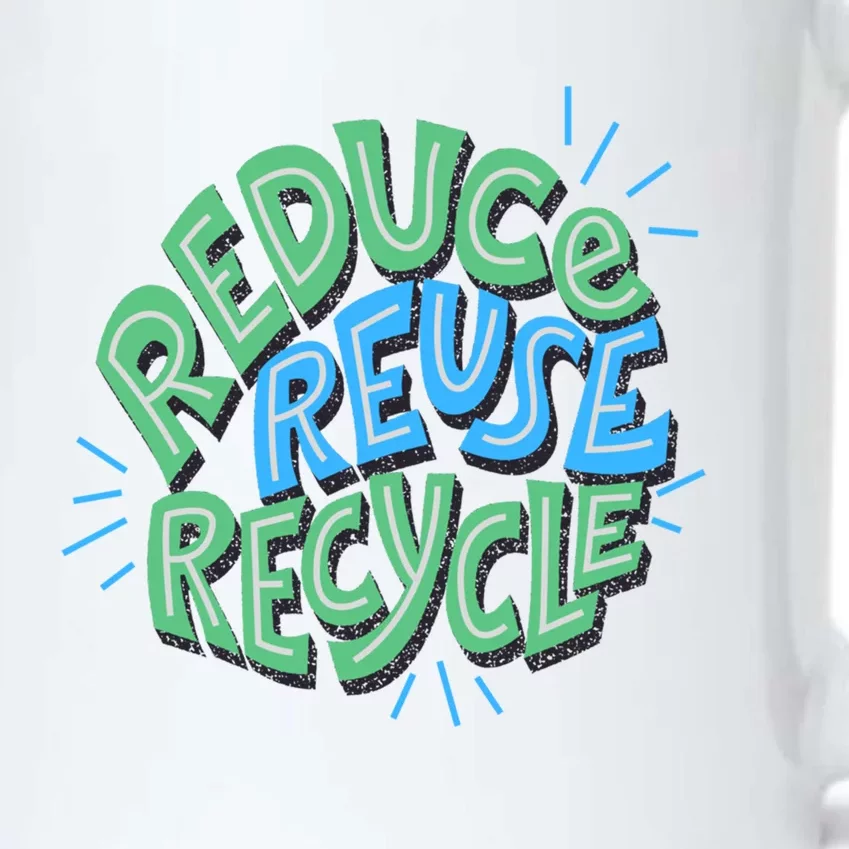 Reduce Reuse Recycle Green Design Gift Black Color Changing Mug