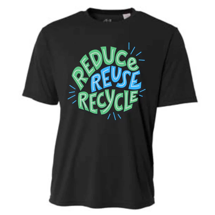 Reduce Reuse Recycle Green Design Gift Cooling Performance Crew T-Shirt