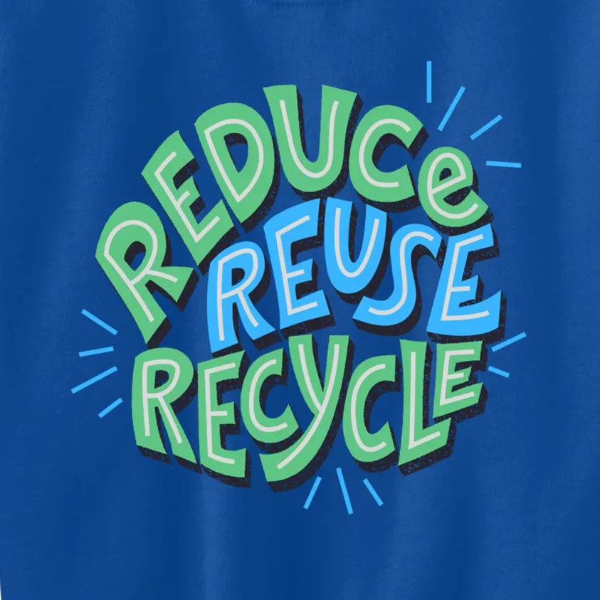 Reduce Reuse Recycle Green Design Gift Kids Sweatshirt