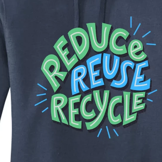 Reduce Reuse Recycle Green Design Gift Women's Pullover Hoodie