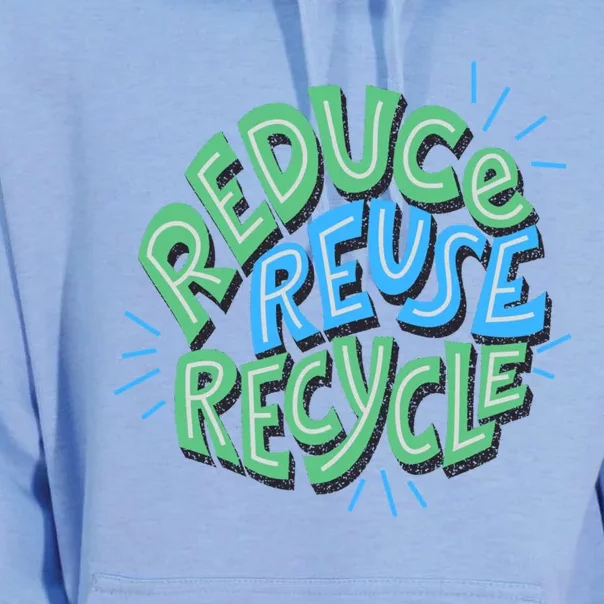 Reduce Reuse Recycle Green Design Gift Unisex Surf Hoodie