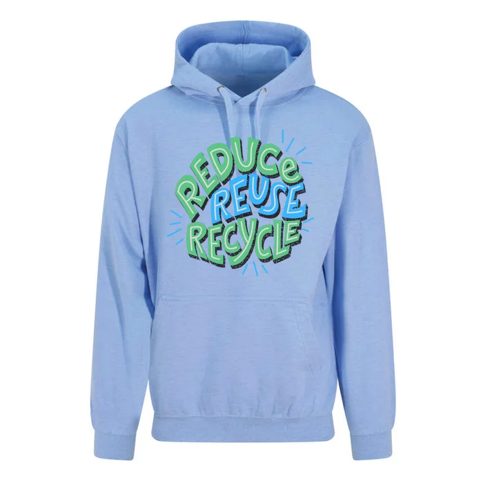 Reduce Reuse Recycle Green Design Gift Unisex Surf Hoodie