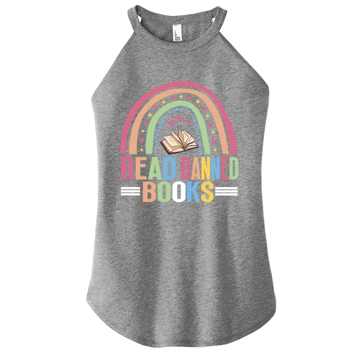 Rainbow Readers Reading Book Reading Nerd Funny Gift Women’s Perfect Tri Rocker Tank