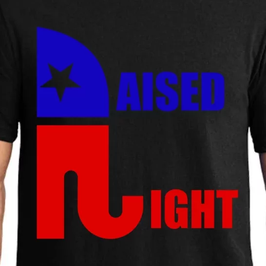 Raised Right Republican Elephant Pro Trump 2020 Patriotic Gift Pajama Set