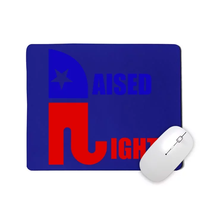 Raised Right Republican Elephant Pro Trump 2020 Patriotic Gift Mousepad