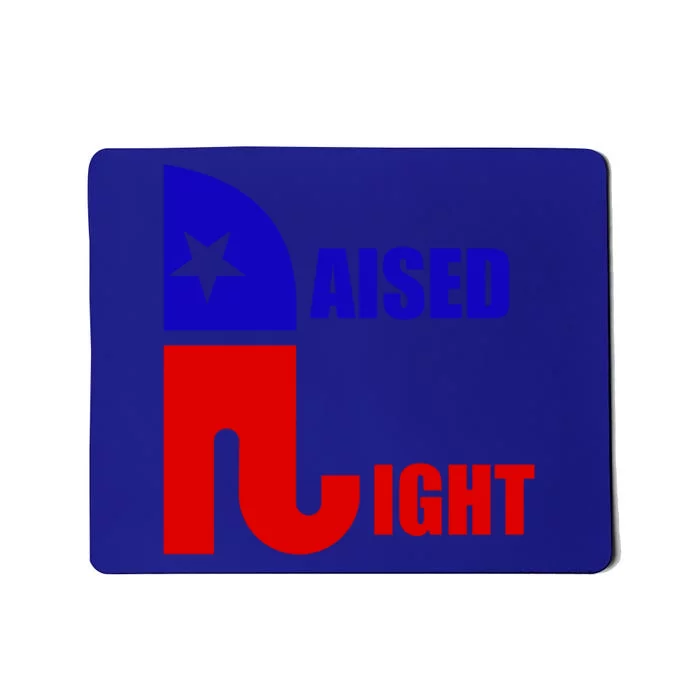 Raised Right Republican Elephant Pro Trump 2020 Patriotic Gift Mousepad