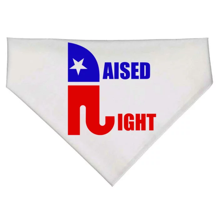 Raised Right Republican Elephant Pro Trump 2020 Patriotic Gift USA-Made Doggie Bandana