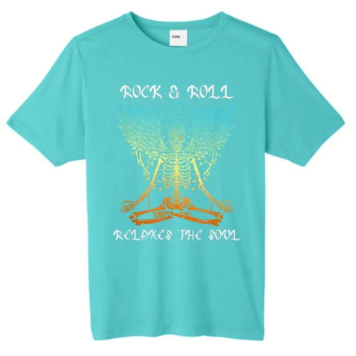 Rock & Roll Relaxes The Soul Meditating Skeleton ChromaSoft Performance T-Shirt