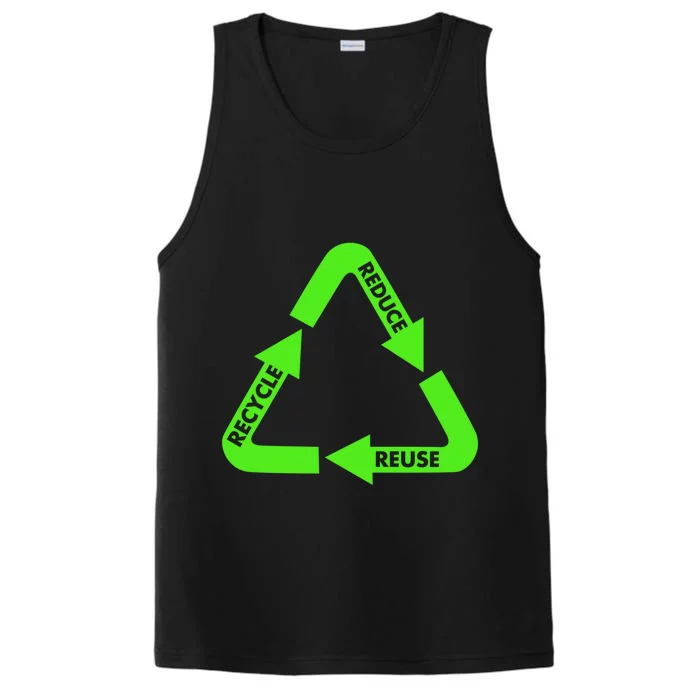 Reduce Reuse Recycle Recycling Environtal Earth Day Gift Performance Tank