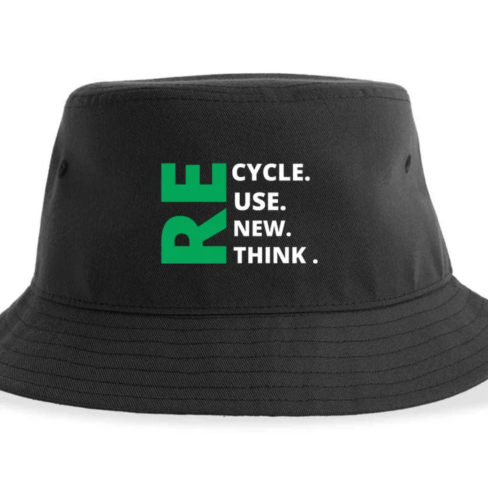 Recycle Reuse Renew Rethink Crisis Environmental Activism Earth Day Sustainable Bucket Hat