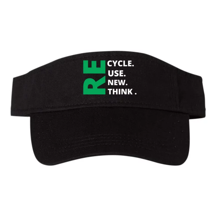 Recycle Reuse Renew Rethink Crisis Environmental Activism Earth Day Valucap Bio-Washed Visor