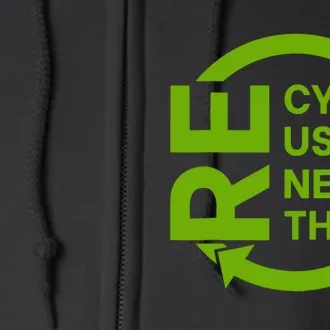 Recycle Reuse Renew Rethink Crisis Environmental Activism Full Zip Hoodie