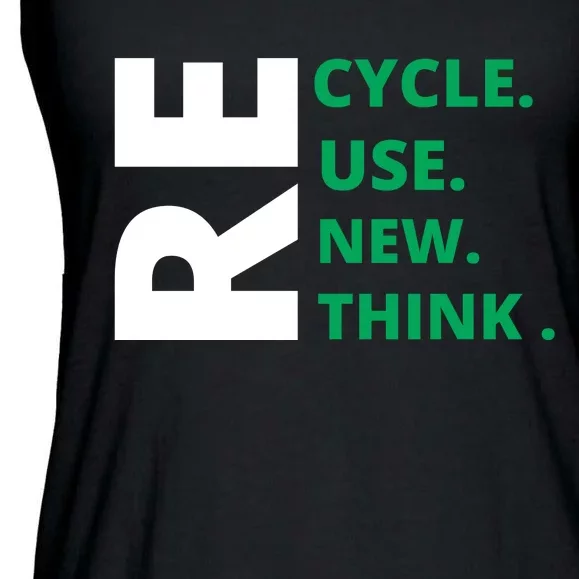 Recycle Reuse Renew Rethink Crisis Environmental Activism Earth Day Ladies Essential Flowy Tank