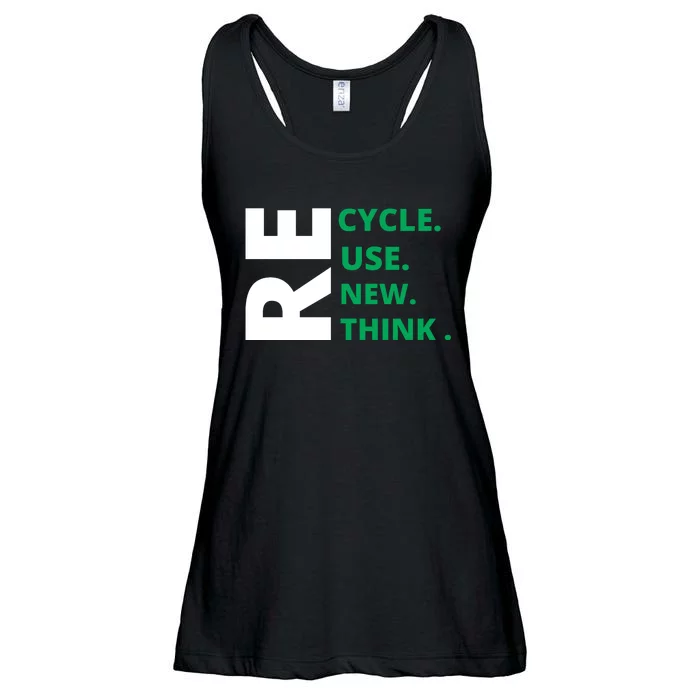 Recycle Reuse Renew Rethink Crisis Environmental Activism Earth Day Ladies Essential Flowy Tank