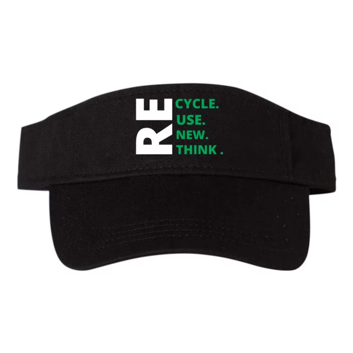 Recycle Reuse Renew Rethink Crisis Environmental Activism Earth Day Valucap Bio-Washed Visor