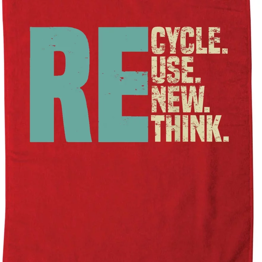 Recycle Reuse Renew Rethink, Re Use Earth Day Environmental Platinum Collection Golf Towel