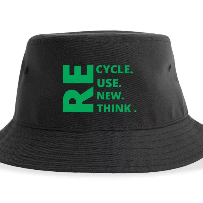 Recycle Reuse Renew Rethink Crisis Environmental Activism Earth Day Sustainable Bucket Hat