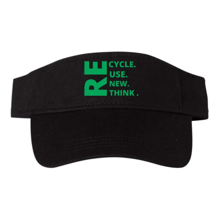 Recycle Reuse Renew Rethink Crisis Environmental Activism Earth Day Valucap Bio-Washed Visor