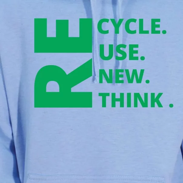 Recycle Reuse Renew Rethink Crisis Environmental Activism Earth Day Unisex Surf Hoodie