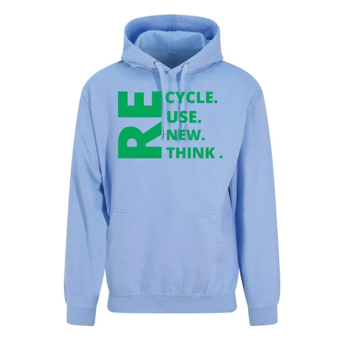 Recycle Reuse Renew Rethink Crisis Environmental Activism Earth Day Unisex Surf Hoodie