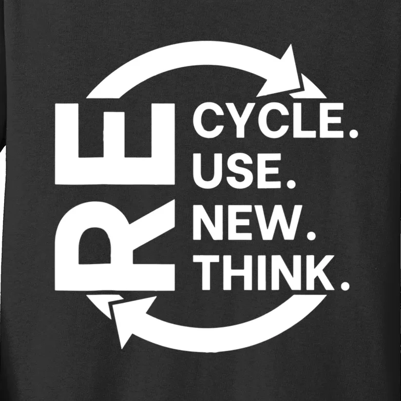 Recycle Reuse Renew Rethink Crisis Environmental Activism Kids Long Sleeve Shirt