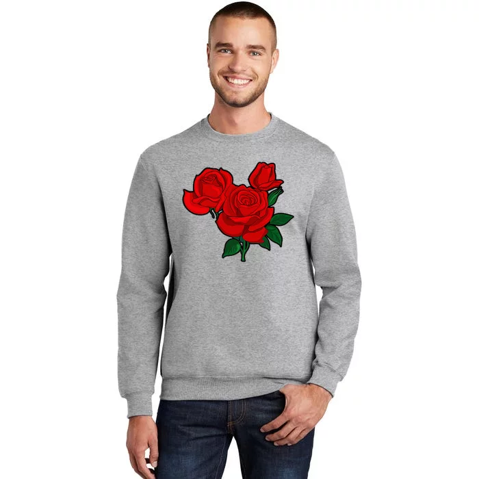 Red Roses Tall Sweatshirt