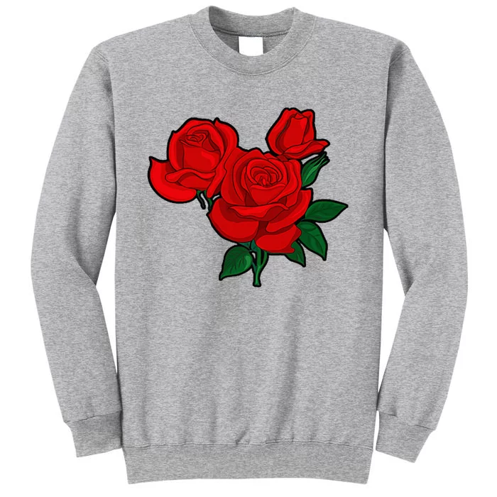 Red Roses Tall Sweatshirt