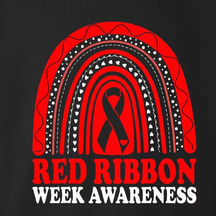 Rainbow Red Ribbon Week Leopard We Wear Red For Awareness Toddler Hoodie