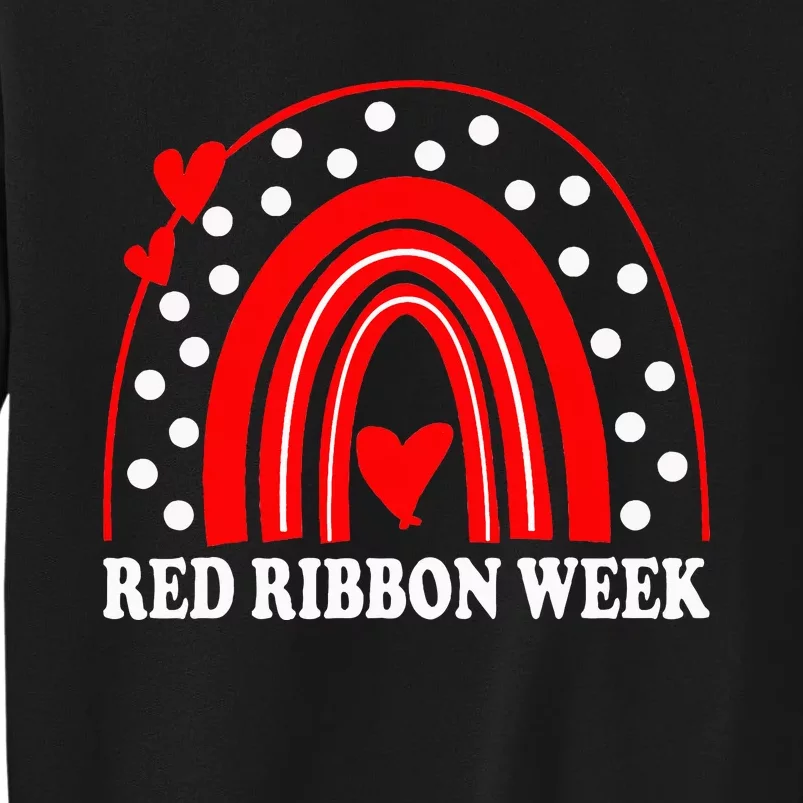 Rainbow Red Ribbon Week Leopard We Wear Red For Awareness Tall Sweatshirt