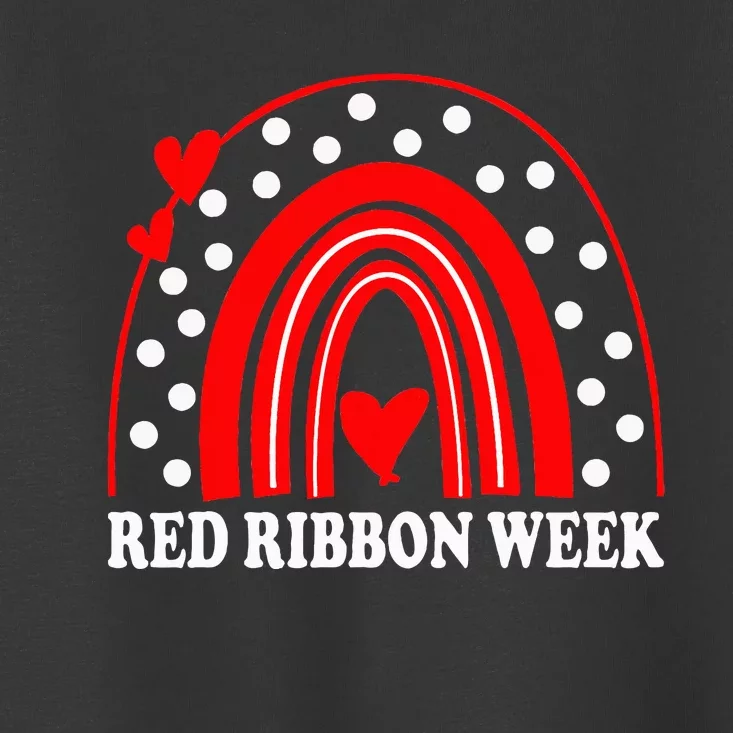 Rainbow Red Ribbon Week Leopard We Wear Red For Awareness Toddler T-Shirt