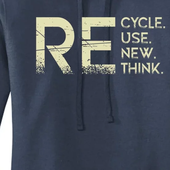 Recycle Reuse Renew Rethink Meaningful Gift Women's Pullover Hoodie