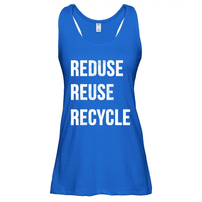 Reduce Reuse Recycle Vintage Recycling Saying Gift Ladies Essential Flowy Tank