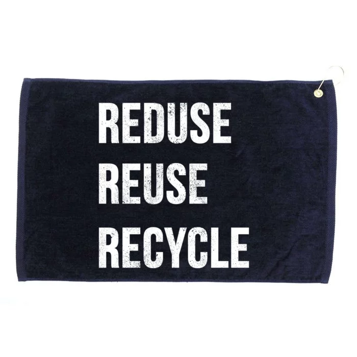 Reduce Reuse Recycle Vintage Recycling Saying Gift Grommeted Golf Towel