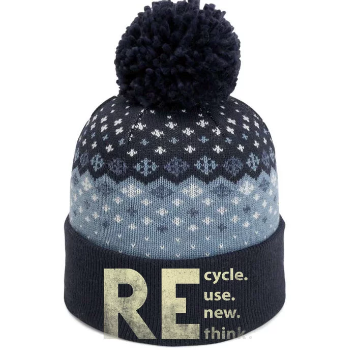 Recycle Reuse Renew Rethink Earth Day The Baniff Cuffed Pom Beanie