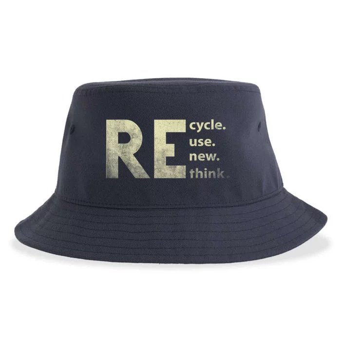 Recycle Reuse Renew Rethink Earth Day Sustainable Bucket Hat