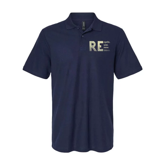 Recycle Reuse Renew Rethink Earth Day Softstyle Adult Sport Polo