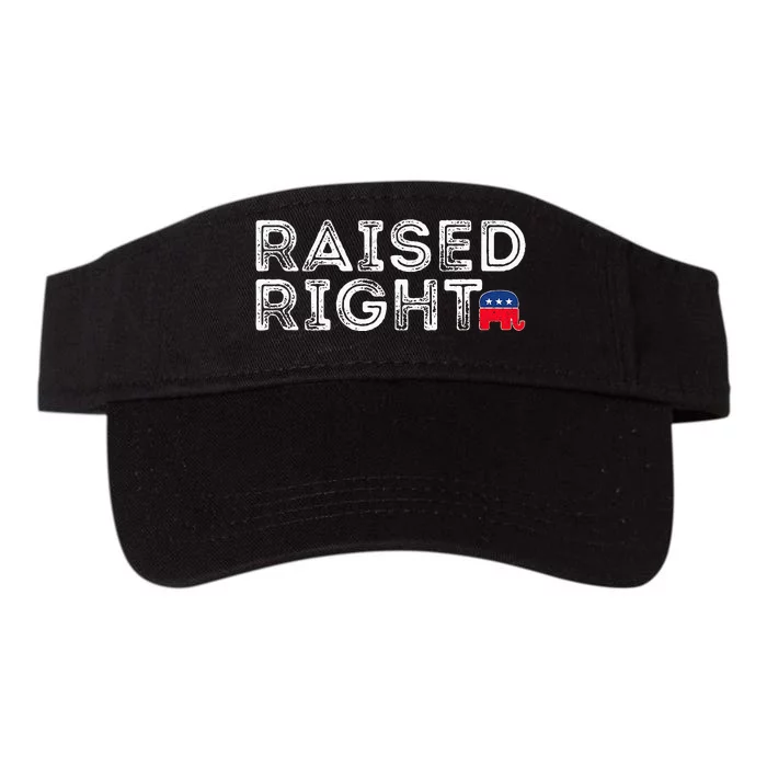 Raised Right Republican Conservative Vintage Valucap Bio-Washed Visor