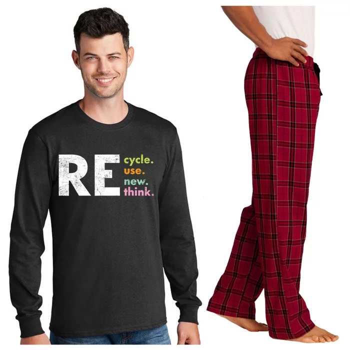 Recycle Reuse Renew Rethink Crisis Environmental Activism Long Sleeve Pajama Set