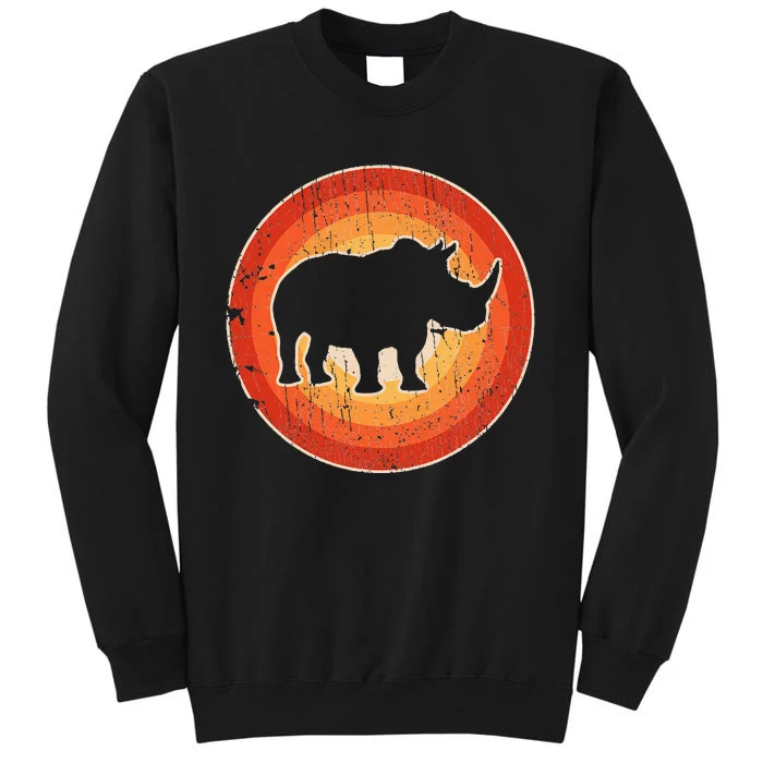 Rhino Rhinoceros Retro Vintage 60s 70s Sunset Mammal Animal Sweatshirt