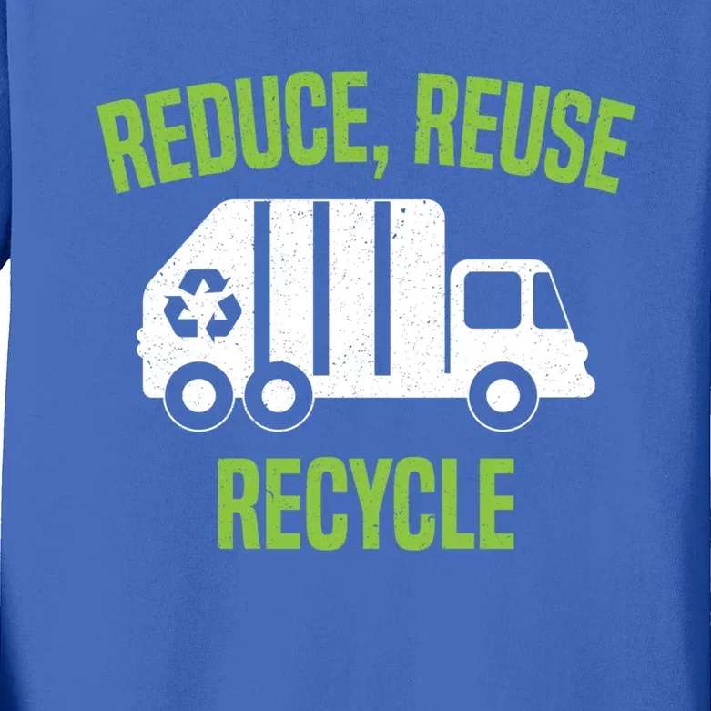 Reduce Reuse Recycle Waste Aget Garbage Collector Cute Gift Kids Long Sleeve Shirt