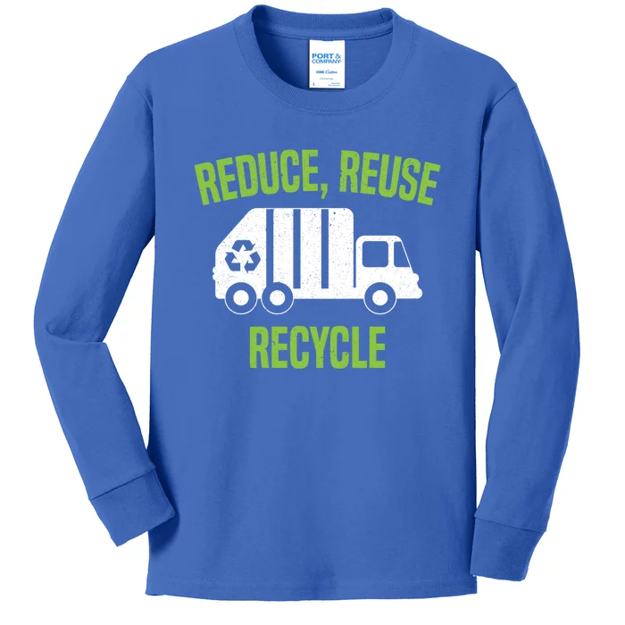 Reduce Reuse Recycle Waste Aget Garbage Collector Cute Gift Kids Long Sleeve Shirt